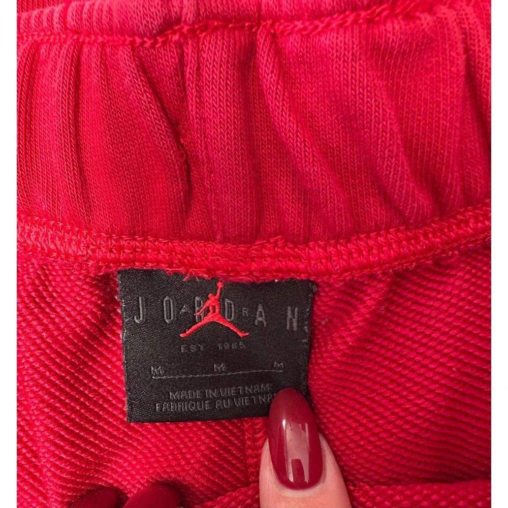 Jordan Dri-FIT Mens Joggers Red Fleece Sweatpants Jumpman Size Medium